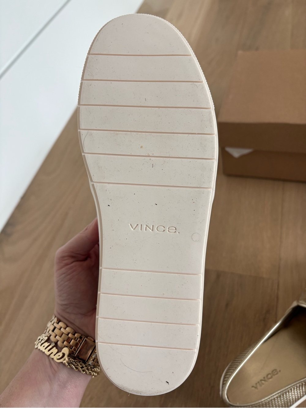 Vince Metallic Champagne Slip-On Sneaker - NWT - Picture 8 of 8